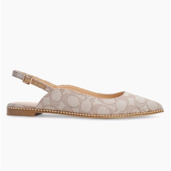 NEW WITH BOX COACH VAE SKIMMER JACQUARD SLINGBACK FLATS SIZE 10 - Picture 3 of 12